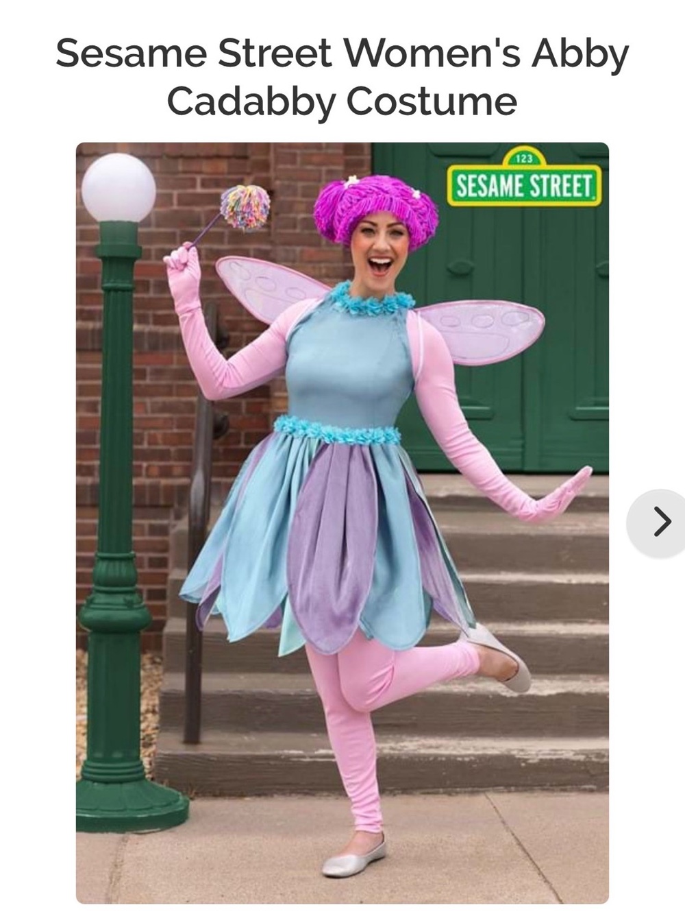 Sesame Street Abby Cadabby Kids Pink, Purple & Blue Fairy Costume